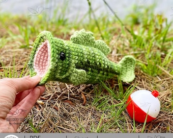 PDF Largemouth Bass-haakpatroon: eenvoudig gevuld, pluche, amigurumi ARSerendipityDesigns