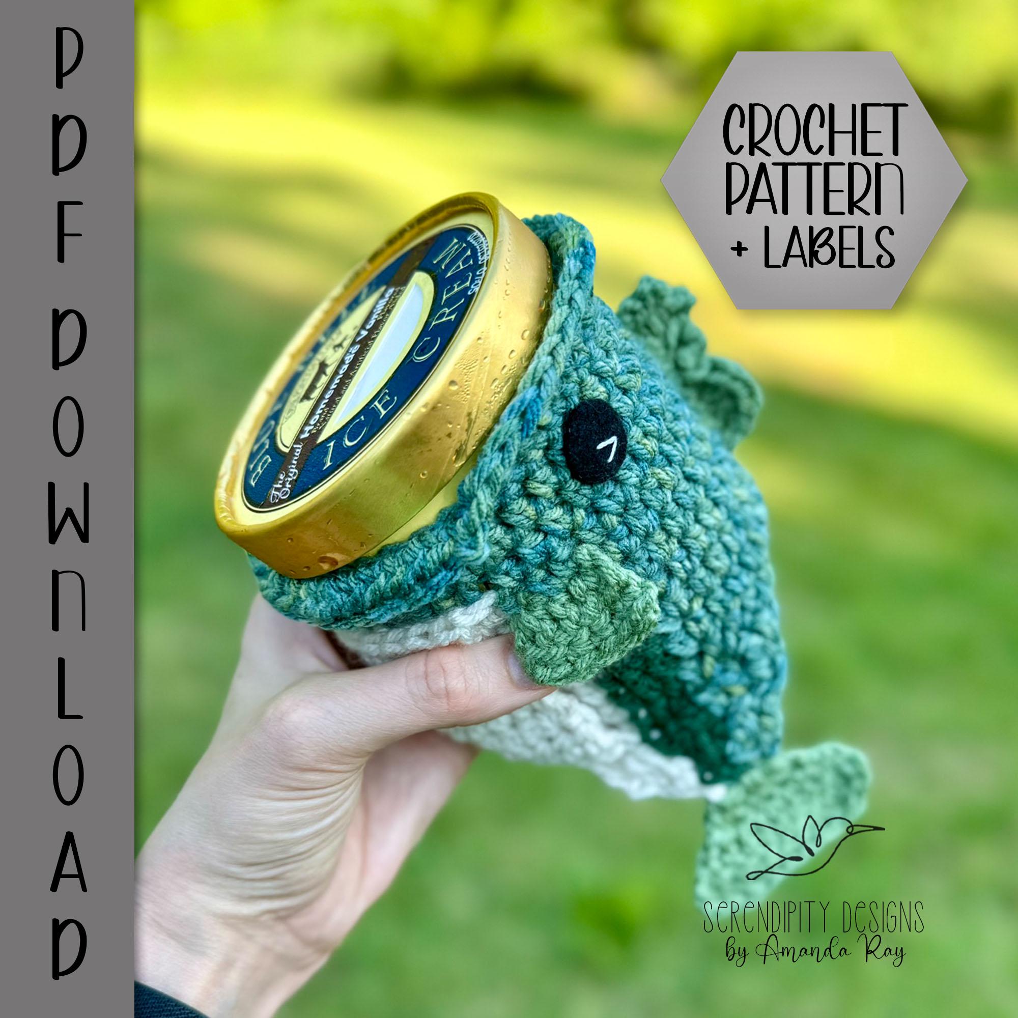 PDF Largemouth Bass Fish Ice Cream Pint Cup Noodle Wine Cozy