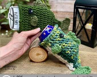 PDF Largemouth Bass Fish Crochet Pattern: Can, Drink, Beer Cozy; Standard/Skinny, Gifts for Him, Father's Day Labels ARSerendipityDesigns