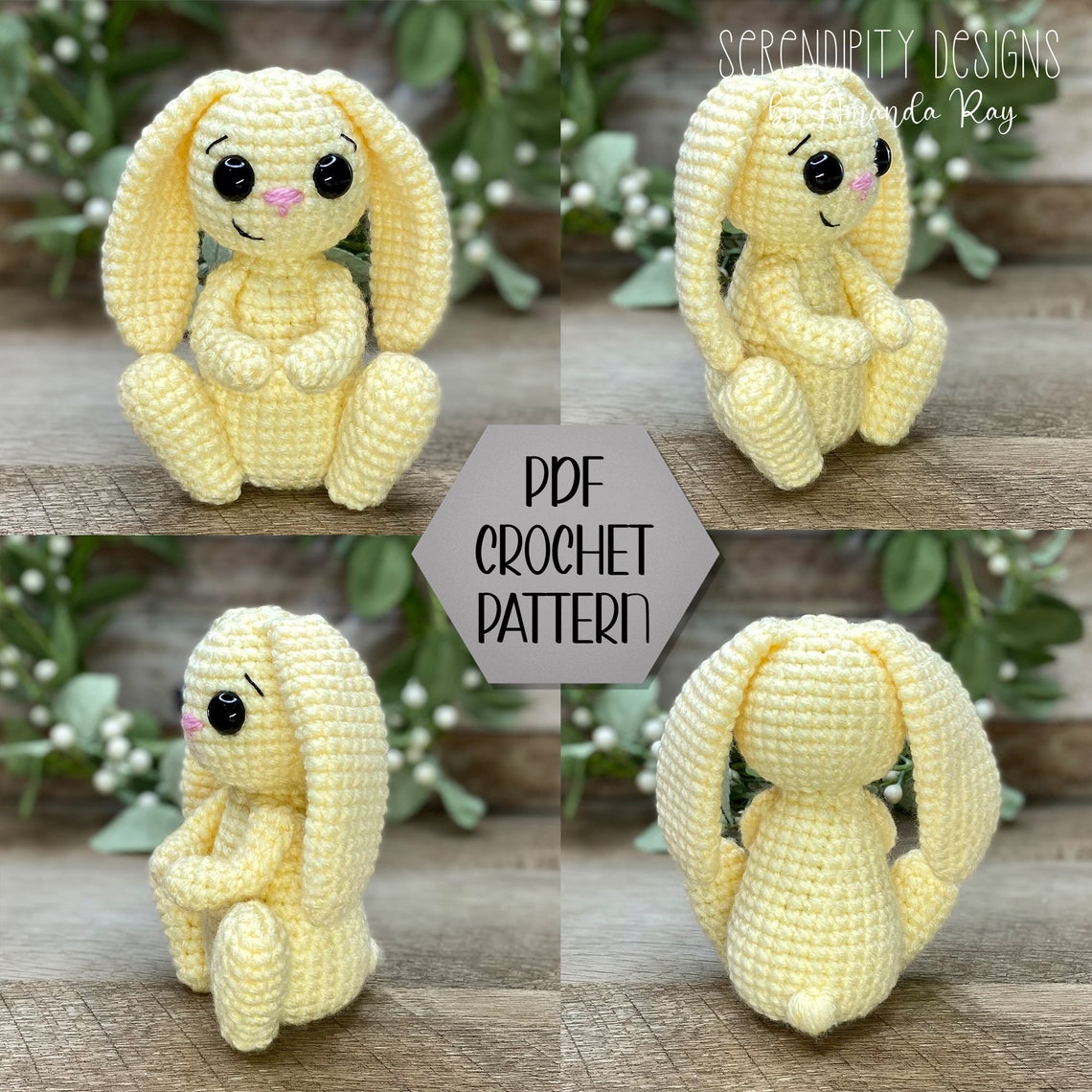 PDF Friendly Bunny Amigurumi Crochet Pattern (minimal Sewing ...