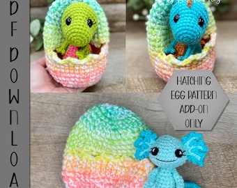 PDF No-Sew Hatching Egg Amigurumi Crochet Pattern (animal pattern NOT included) ARSerendipityDesigns