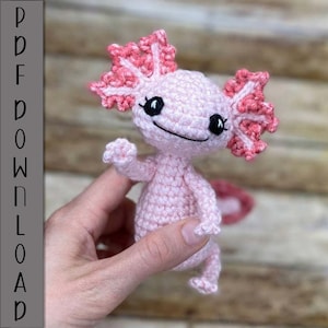 PDF Mini Sitting Axolotl Crochet Pattern  ARSerendipityDesigns