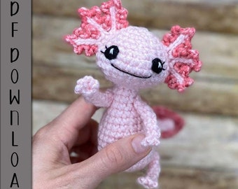 PDF Mini Sitting Axolotl Crochet Pattern  ARSerendipityDesigns