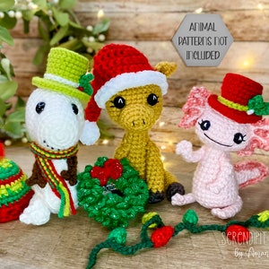 PDF Fall Winter Mini Accessories Ornaments Amigurumi Crochet Pattern image 3