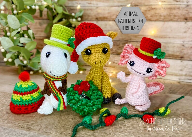 PDF Fall Winter Mini Accessories Ornaments Amigurumi Crochet Pattern image 3