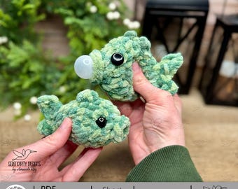 PDF-haakpatroon Bubble Bass Fish: stressbal, pluche met afdrukbare tags ARSerendipityDesigns