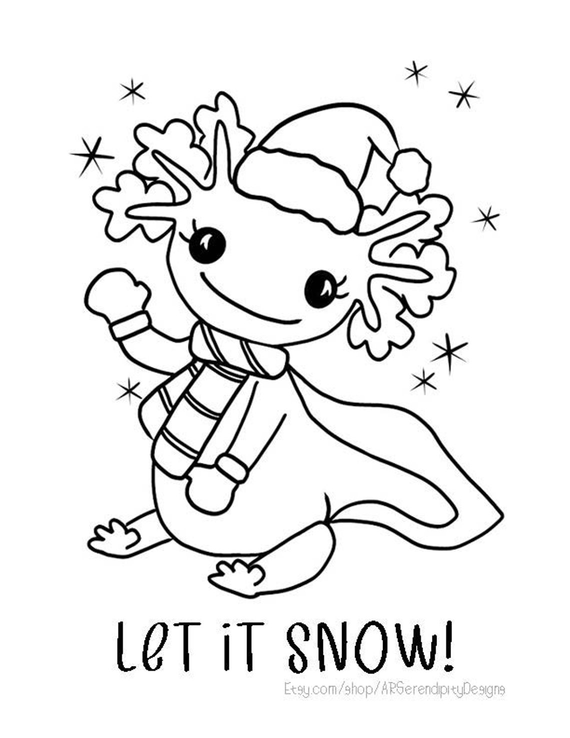 Axolotl PDF Printable Coloring Page - Etsy