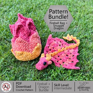 Patrón de ganchillo PDF + VIDEO Fireball Dragon Nap Time Bundle de ARSerendipityDesigns imagen 4
