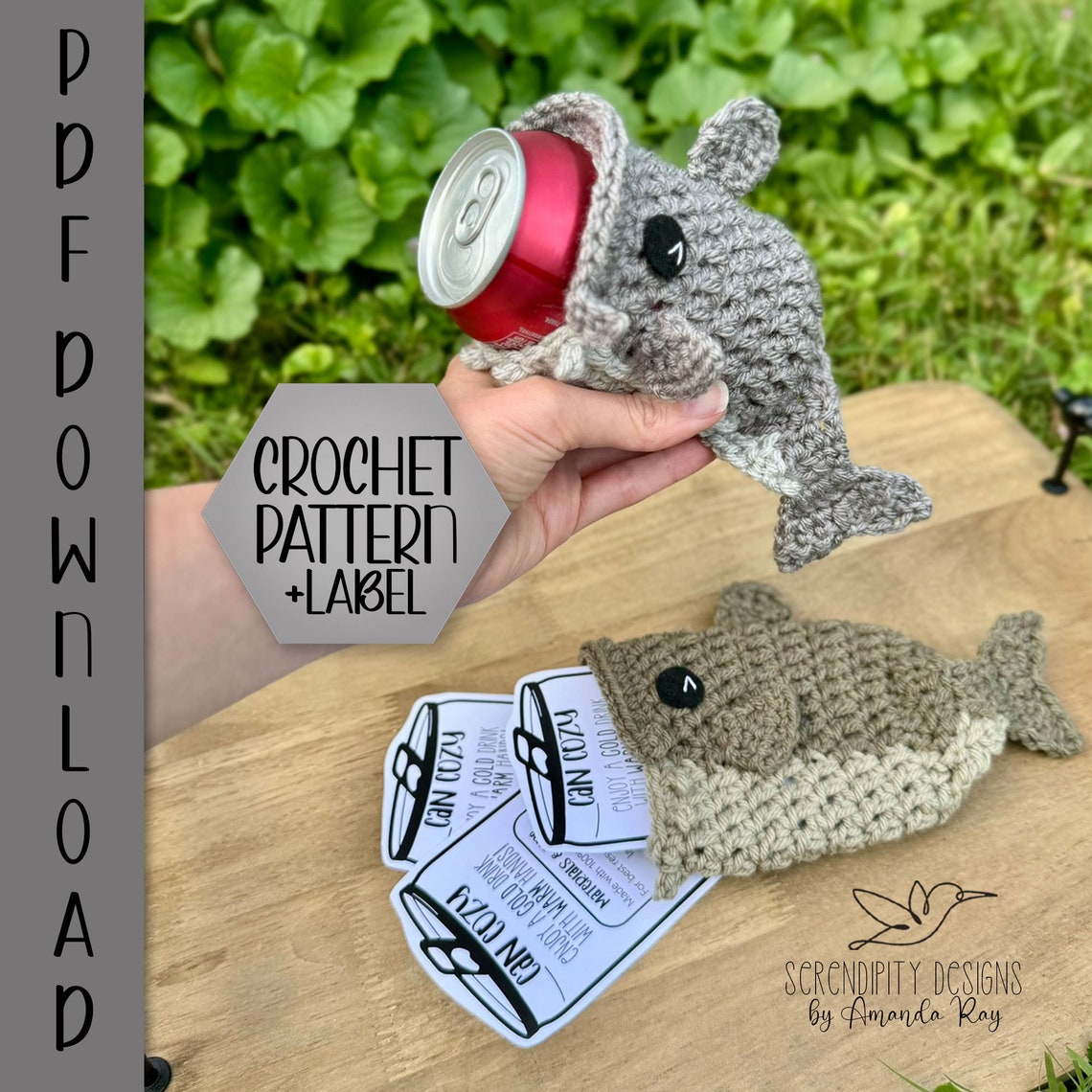 PDF Catfish With Purrmaid Can Drink Beer Cozy Skinny Can Crochet ...