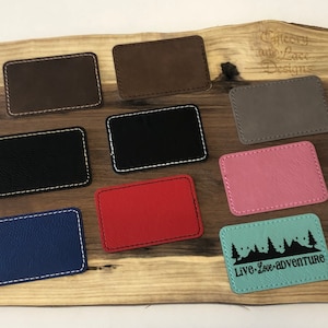 2&quot;X3&quot; Customizable Faux Leather Patch, Rectangle Patch, Name Patch, Hat Patch, Jacket Patch, Vegan Leatherette, Heat Apply Adhesive Back