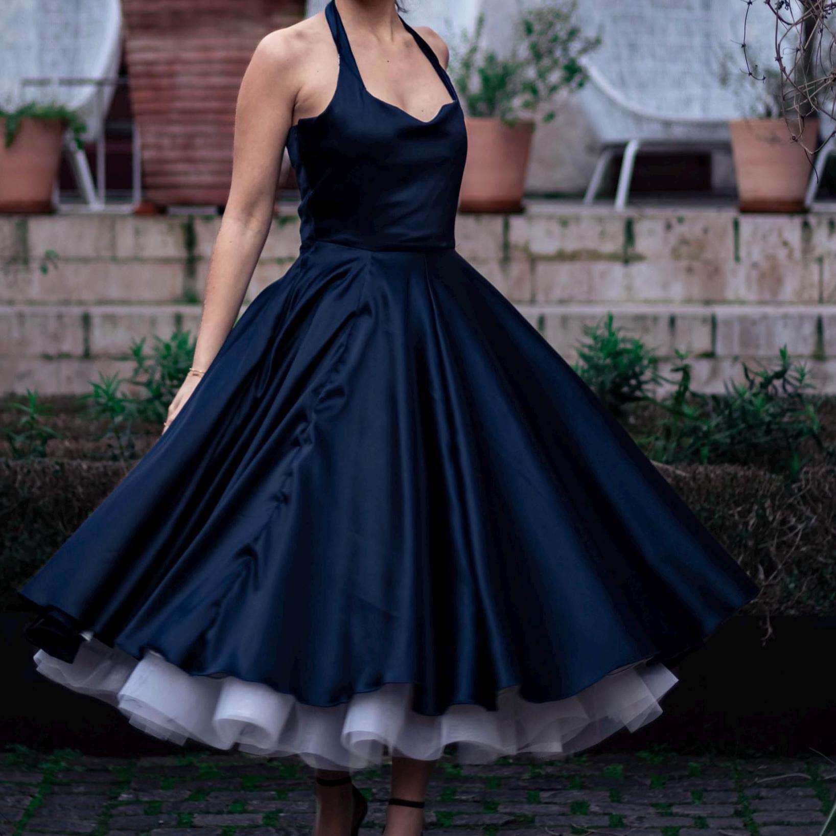 casual linen dress designs Minimal Black Stretch Velvet Cap Maxi linen dress Shally BlueLayne Size:8x10