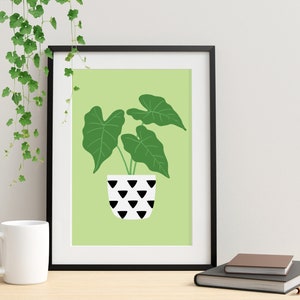 Alocasia Houseplant Print Botanical Home Decor Green Wall Art Unframed A3 A4 A5 8x10 5x7 image 6