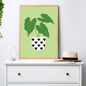 Alocasia Houseplant Print Botanical Home Decor Green Wall Art Unframed A3 A4 A5 8x10 5x7 image 3