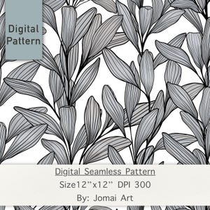 Aquarell Blätter Muster: Goldene Stunde Botanische PNG (12x12 &quot;&quot;Digital Download