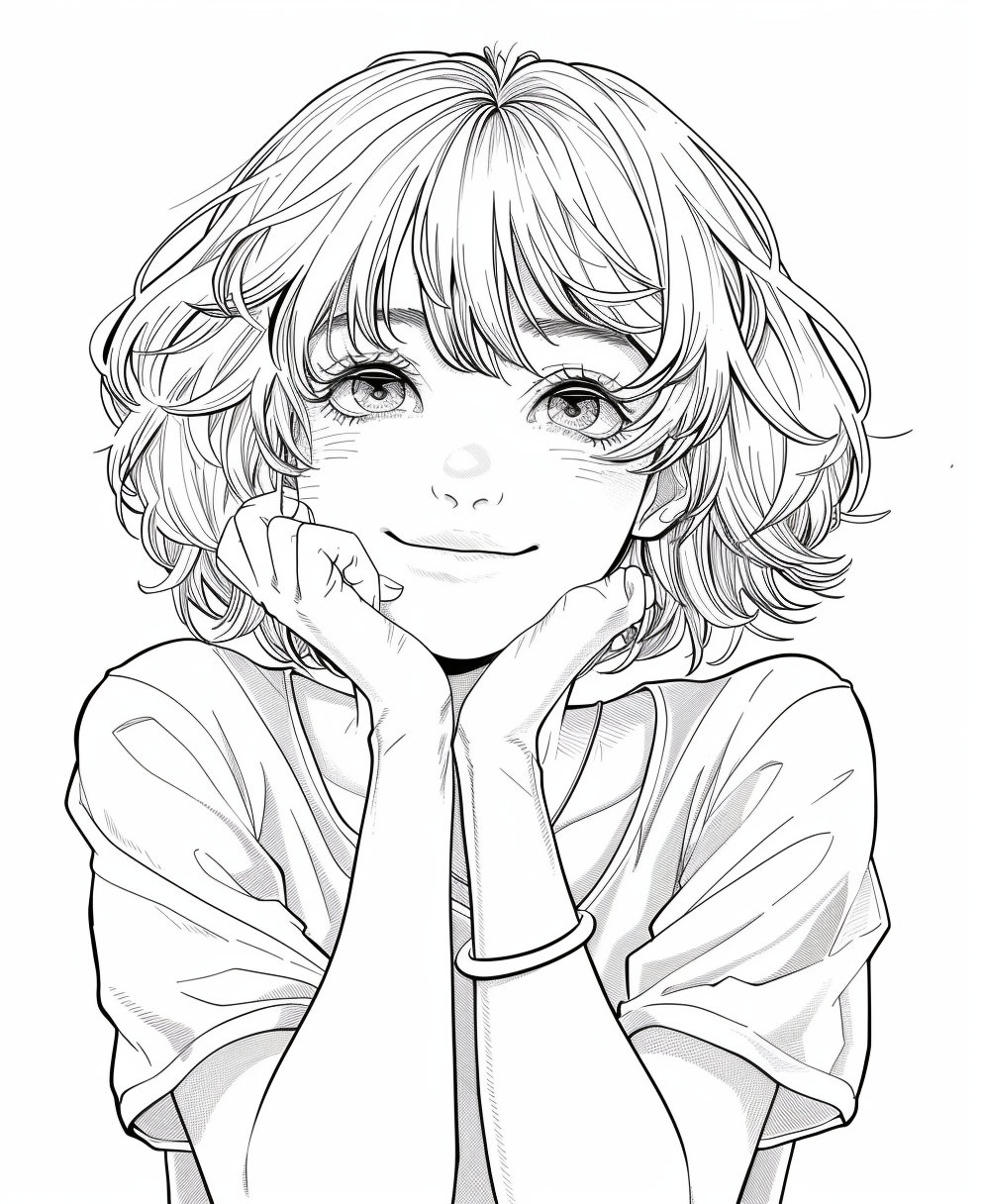 Coloring Pages Anime Coloring Pages, Short Hair Anime, Coloring Pages ...