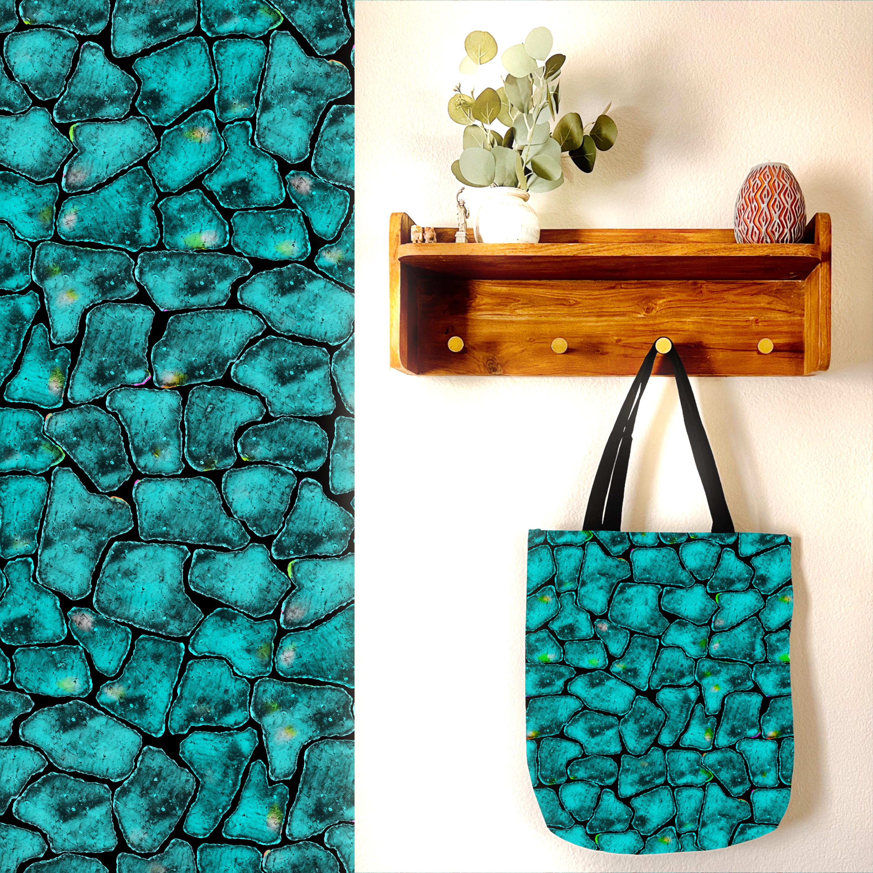 Turquoise Stone Texture Seamless Pattern | Digital Pebble Tile ...