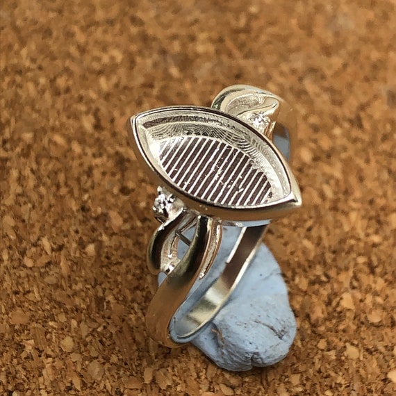 925 Sterling Silver Ring Blank 12 X 6 Mm Marquise Resin Tray