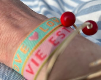 Party wristbands | Message bracelet | Fabric bracelet | Adjustable bracelet with text | Friendship bracelet |