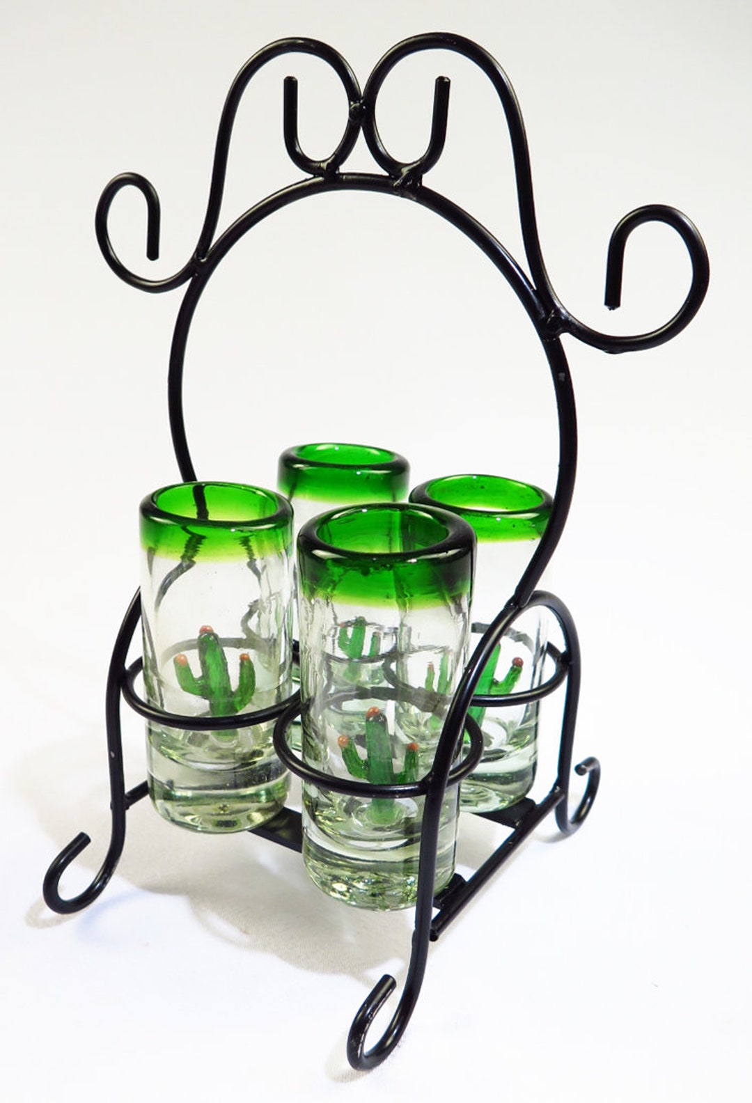 Mexican Tequila Shot Glasses 4 Saguaro Cactus With Handmade Etsy