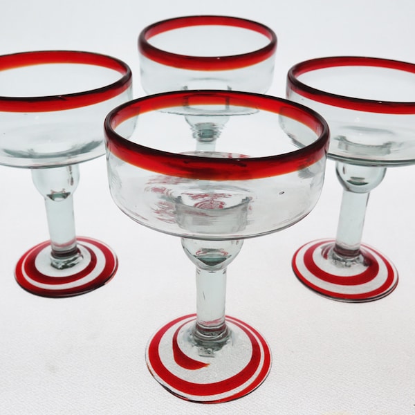Red Margarita Glasses Etsy
