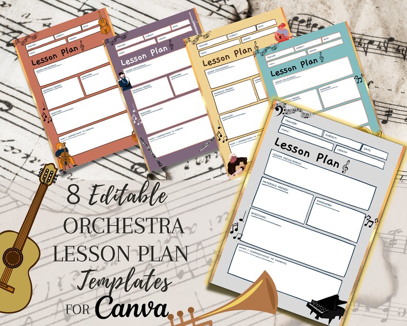 Music Class/orchestra Lesson Plan Templates Editable Etsy