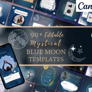 Mystieke maan-, tarot- en kristallen-sjablonen | 90+ berichten en verhalen voor Instagram | Bewerkbaar op Canva