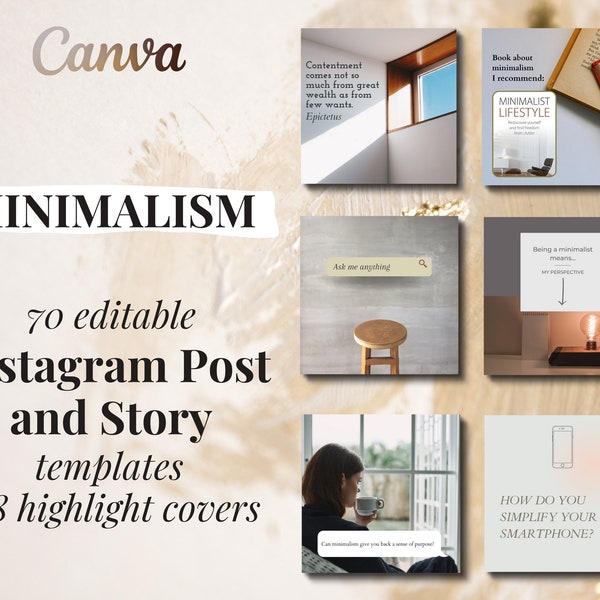 Minimalist home & lifestyle | Social Media Post And Story Templates | Editable on Canva Free