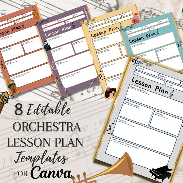 Music Class Lesson Plan Templates | Editable + Printable | Instant Download PDF