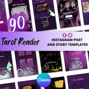 Wahrsagerin Vorlage | Tarot-Leser | Personalisierbar auf Leinwand | Orakellesung | Tarot-Vorlage