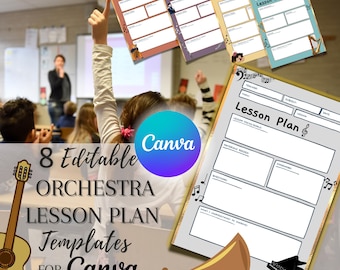 Music Class Lesson Plan Templates | Editable on Canva and Printable | Instant Download PDF | For orchestra students