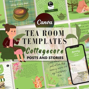 Vintage tea party Instagram Templates for tea rooms, tea sellers and tea shops - 70+ Customizable Canva designs.