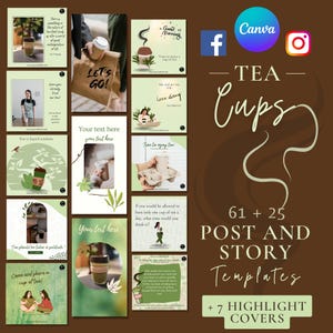 Modelos Canva de mídia social Barista Takeaway: mais de 80 postagens e histórias editáveis no Instagram e no Facebook para branding e envolvimento consistentes.