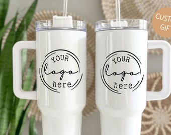 Custom Logo Tumbler 20 40 oz, Personalized Business Cup,Branded Tumbler with Your Logo, Bulk Christmas Corporate Gift, Promotional Drinkware