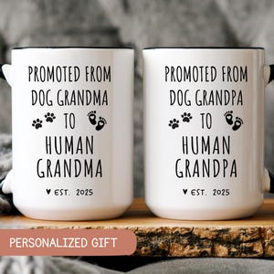Promoted From Dog Grandparents To Human Grandparents, Pregnancy Announcement, New Grandpa and Grandma Gift, Baby Announcement