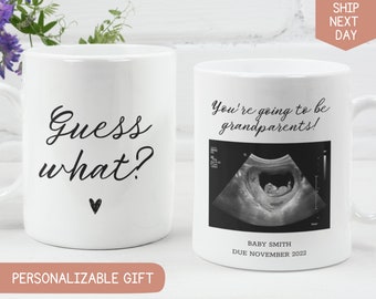 Personalized Surprise Pregnancy Announcement Mug,Pregnancy Reveal Mug Grandma,Baby Reveal Mug, Sonogram Mug Grandparents,Custom Pregnancy