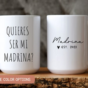 Quieres ser mi madrina Gift, Gift For Madrina, Madrina Mug, Regalo para Madrina, Baptism Mug, Custom Gift For Baptism Spanish,Godmother Gift