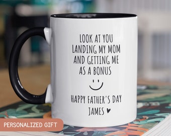 Personalized StepDad Fathers Day Mug, Bonus Dad Mug, Mug for Step Dad,  Funny Gift For Dad, Look At You bonus dad, Gift for Step Father
