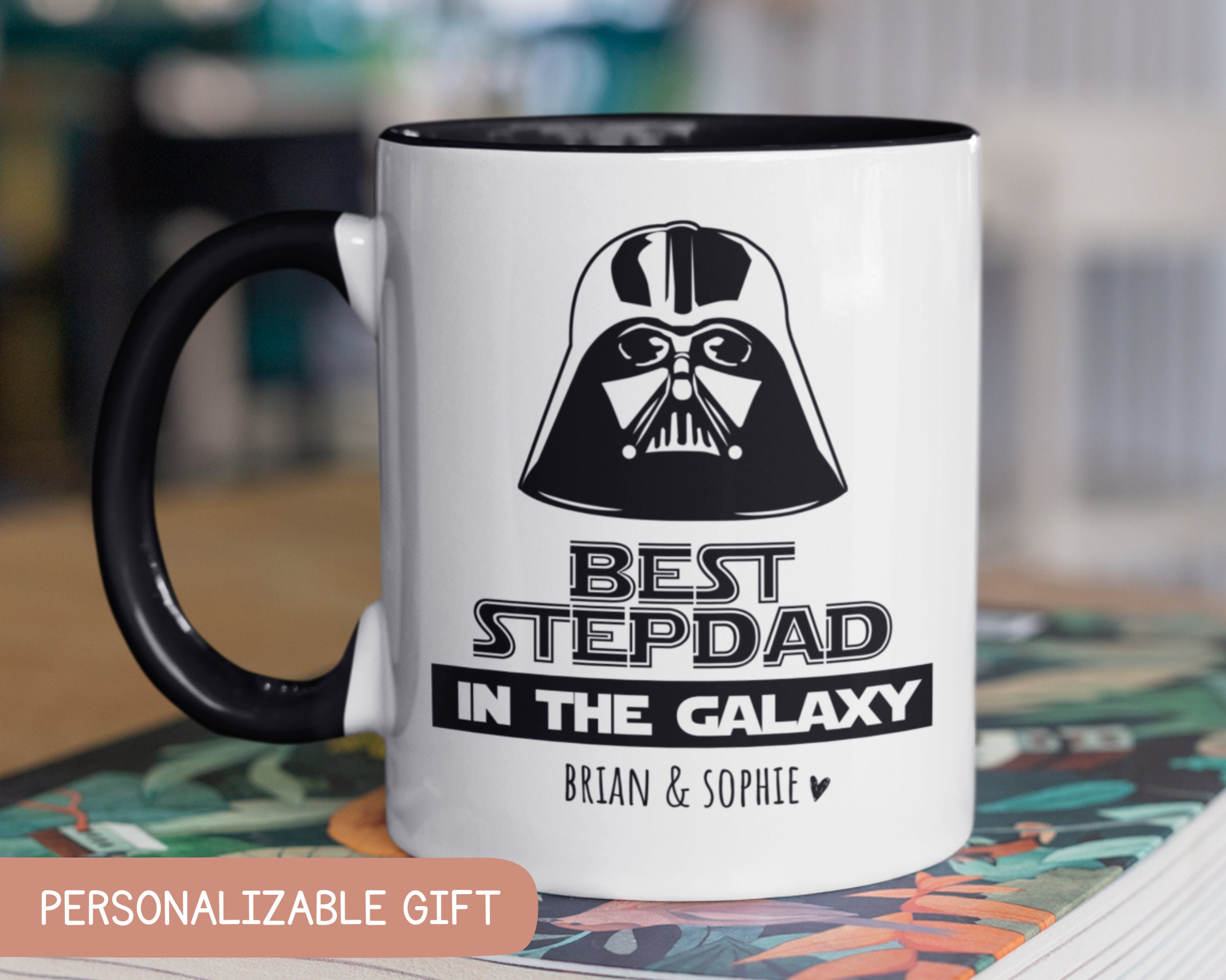 Personalized Star Wars Mug For Stepdad, Custom Fathers Day Gift Stepfather, Stepdad Birthday Mug, Bonus Dad Mug, Darth Vader Mug For Stepdad Bespoketshirt