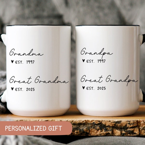 New Great Grandparents Pregnancy Announcement Gift, Great Grandparents To Be Baby Reveal Present, New Great Grandma and Grandpa Mug