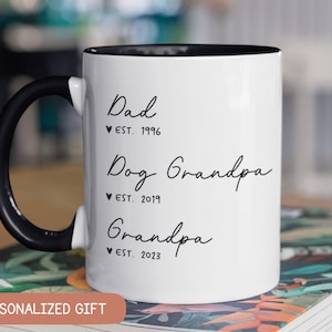 Promoted From Dog Grandpa To Human Grandpa, Grandpa Pregnancy Announcement Gift, New Grandpa Gift, Baby Announcement, Grandpa to Be Mug