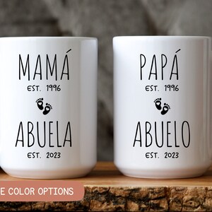 Abuela y abuelo Grandparent Baby Reveal Spanish Pregnancy Announcement Abuelitos Pregnancy anuncio de bebé Announcement Anuncio de embarazo