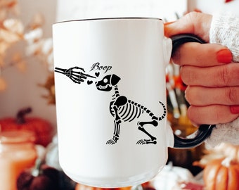 Dog Skeleton Mug, Funny Dog Coffe Cup, Dog Lover Gifts, Dog Mom Mug, Spooky Dog Mug, Skeleton Cup, 2024 Happy Halloween
