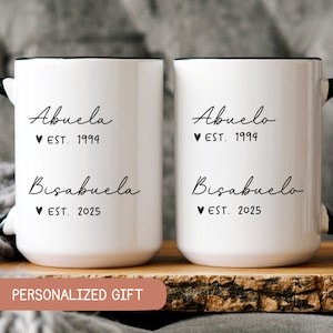Bisabuela Bisabuelo Mug,  Bisabuelos Pregnancy Announcement, New Bisabuela Gift, New Bisabuelo Gift, Great Grandparents Spanish Gift