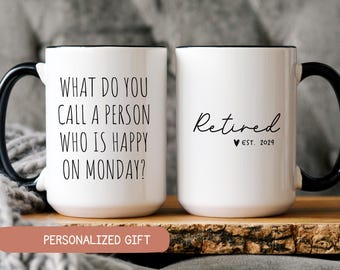 Funny Retirement Mug Gift, Retired 2024, Coworker Gift
