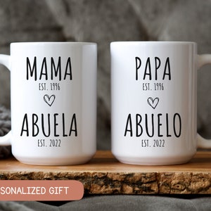 Abuela y abuelo Grandparent Baby Reveal Spanish Pregnancy Announcement Abuelitos Pregnancy anuncio de bebé Announcement Anuncio de embarazo