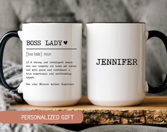 Boss Lady Mug, Boss Mug For Women, Boss Day Gift For Women, Gifts For Boss Female, Custom Boss Gift, Boss Lady Definition Mug