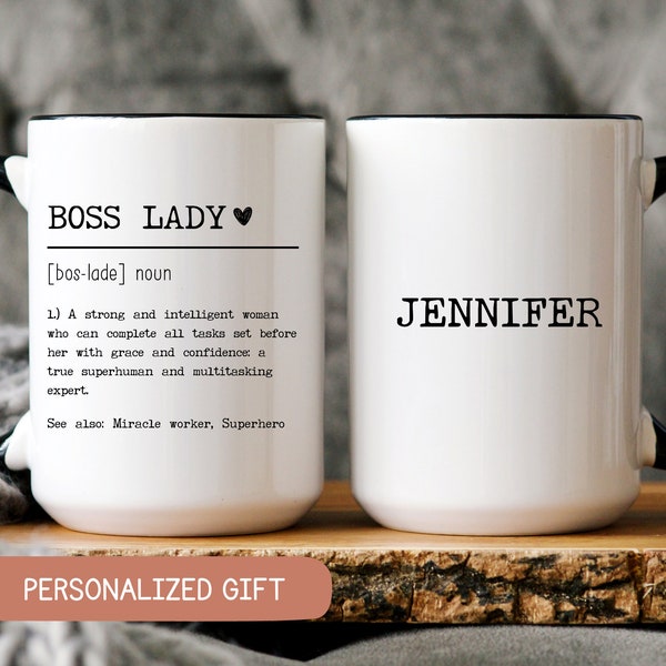 Boss Lady Mug, Boss Mug For Women, Boss Day Gift For Women, Gifts For Boss Female, Custom Boss Gift, Boss Lady Definition Mug