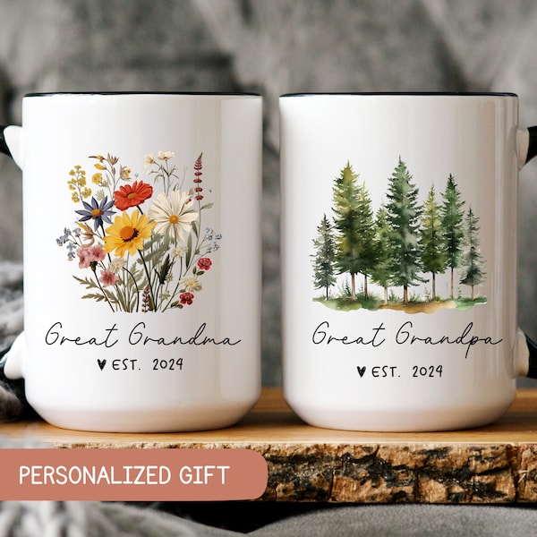 New Great Grandparents Pregnancy Announcement Gift, Great Grandparents To Be Baby Reveal Present, New Great Grandma and Grandpa Mug Gift
