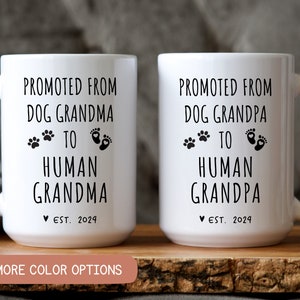 Promoted From Dog Grandparents To Human Grandparents, Pregnancy Announcement, New Grandpa and Grandma Gift, Baby Announcement