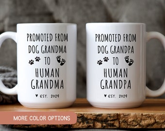 Promoted From Dog Grandparents To Human Grandparents, Pregnancy Announcement, New Grandpa and Grandma Gift, Baby Announcement